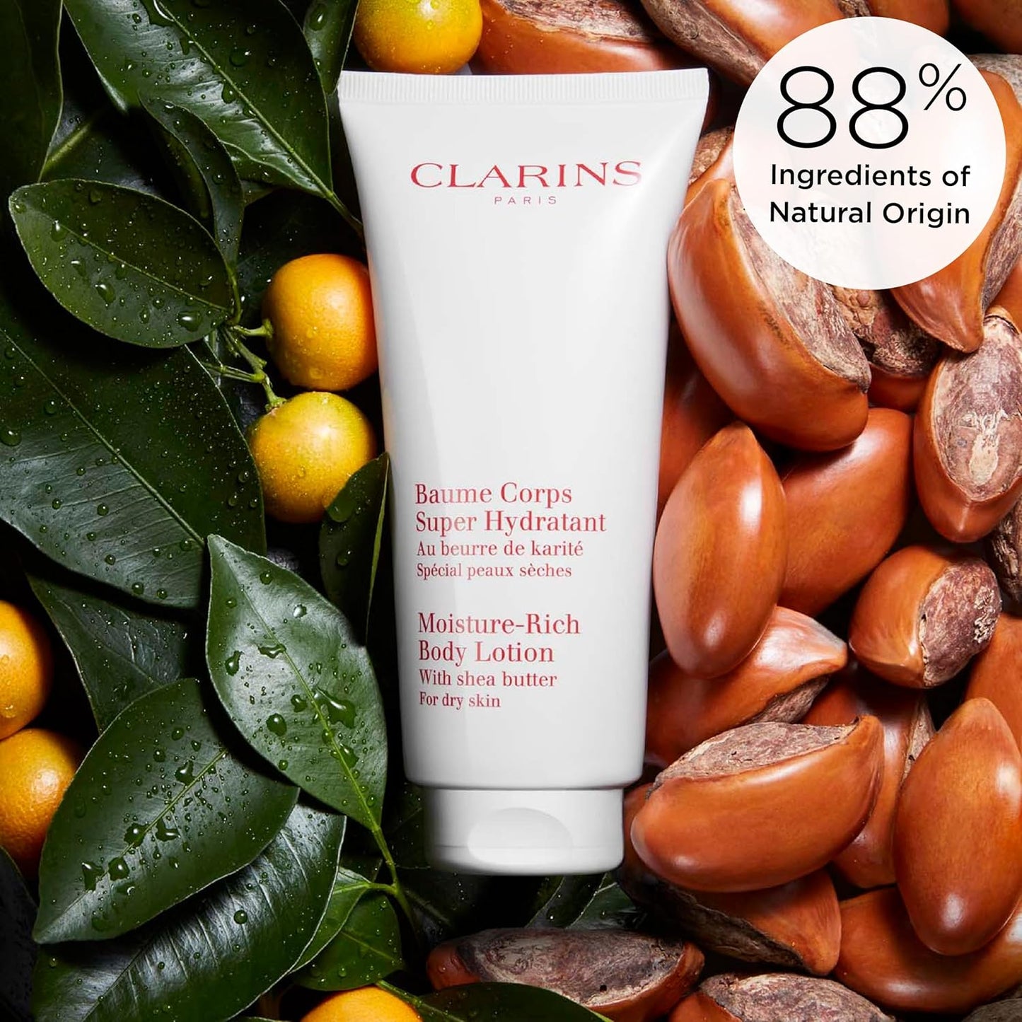 Clarins Moisture-Rich Body Lotion - Deep Hydration & Nourishment | Non-Greasy, Fast Absorbing | 88% Natural Ingredients | Ideal for Dry Skin