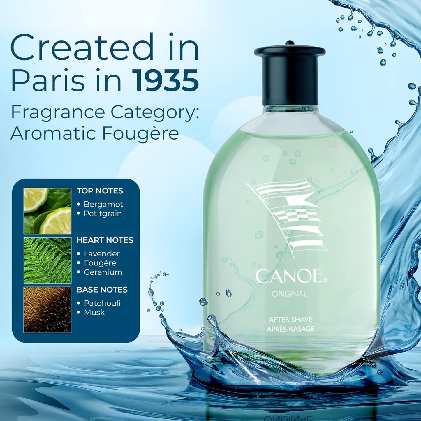 CANOES Aftershave Splash for Men - Classic Sport Scent | 4 fl oz, Adventurous Essence