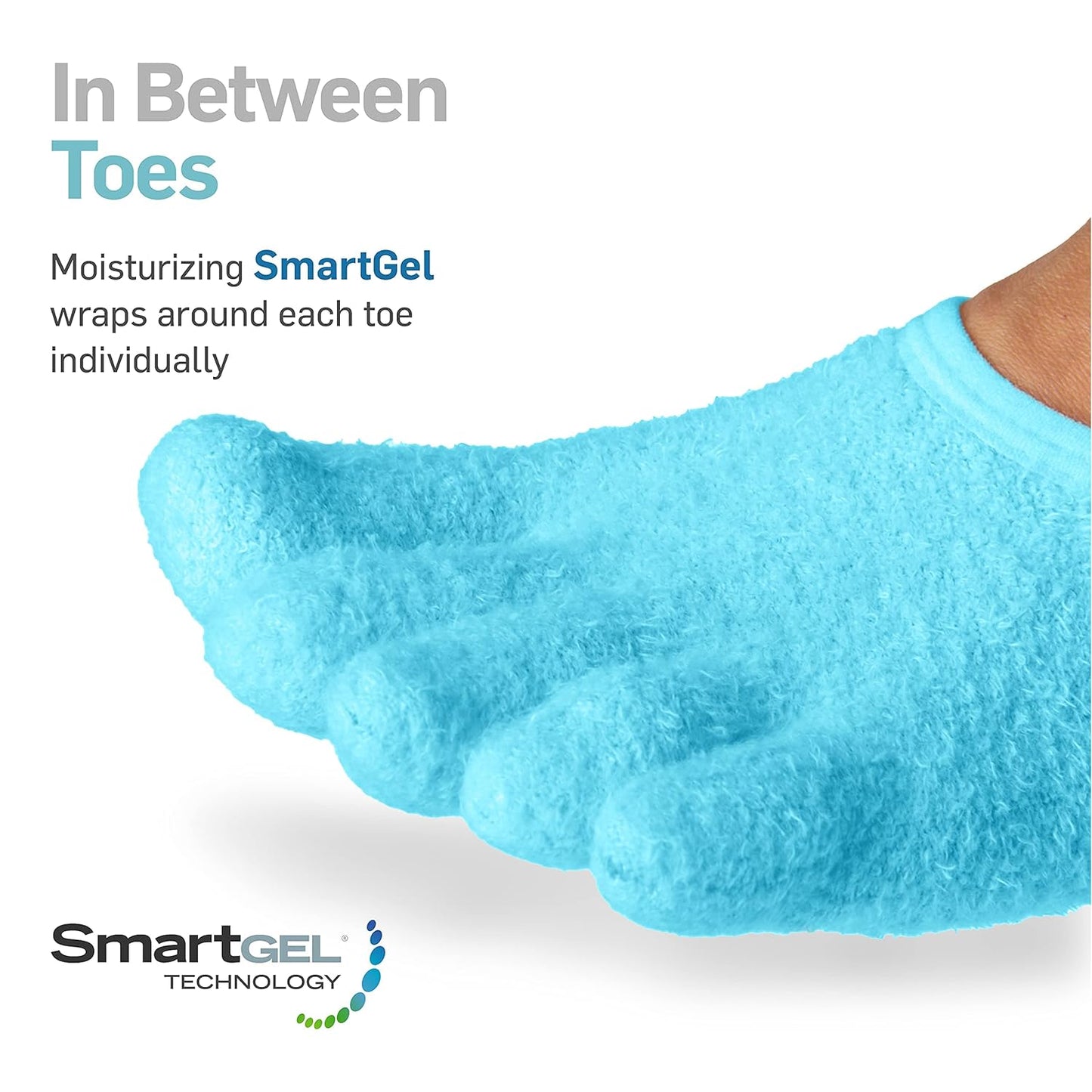 NatraCure 5-Toe Moisturizing Socks | Soft, Hydrating Fabric - Medium Size