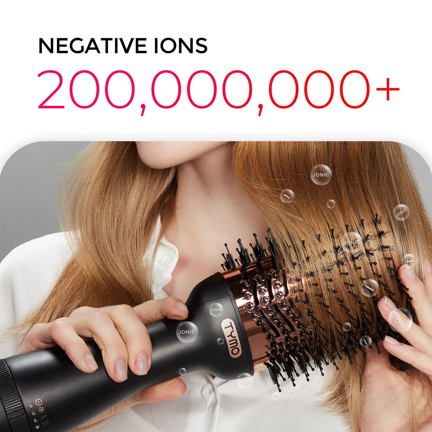 TYMO Hair Dryer Brush Blow Dryer Brush in One, 4 in 1 Ionic Hairdryer and Styler Volumizer with Oval Titanium Barrel, Hot Air Straightener for Smooth Frizz-Free Blowout, Gold, 2.85 Inch