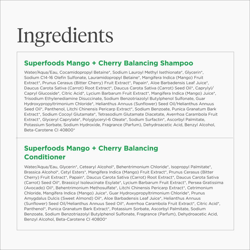Briogeo Superfoods Mango + Cherry Hair Pack for Oily Hair | Balancing Shampoo & Conditioner Duo | Gentle Cleanse & Lightweight Hydration | Vegan & Cruelty-Free | 2 x 12.5 fl oz