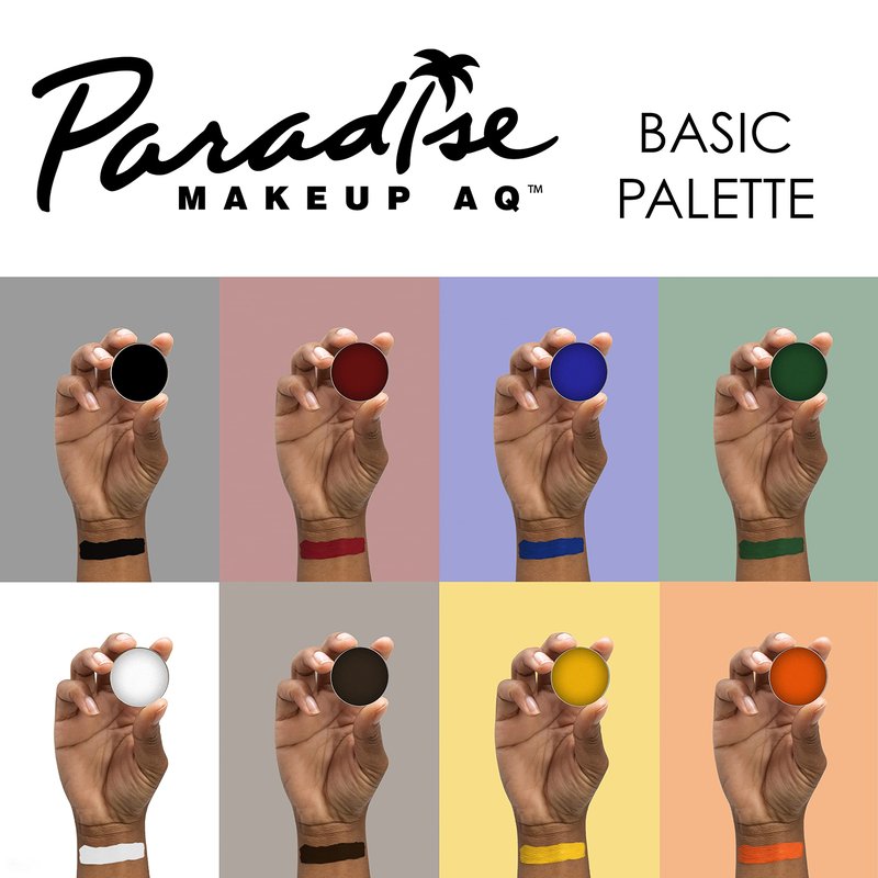 Mehron Makeup Paradise Makeup FX 8 Color Basic Palette | Magnetic Refillable Body Paint & Face Paint Palette | Professional & Water Activated | Costumes, SFX, Halloween, & Cosplay | Made in the USA