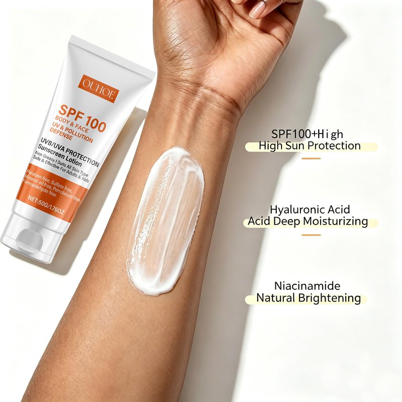 Sunscreen SPF 100, Sunscreen For Body & Face, Broad Spectrum SPF + Antioxidants, Oil Free, For Sun Sensitive Skin, Oxybenzone Free