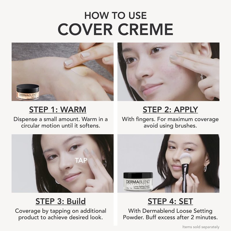 Dermablend Cover Creme Full Coverage Foundation with SPF 30, 20W Cashew Beige, 1 oz.