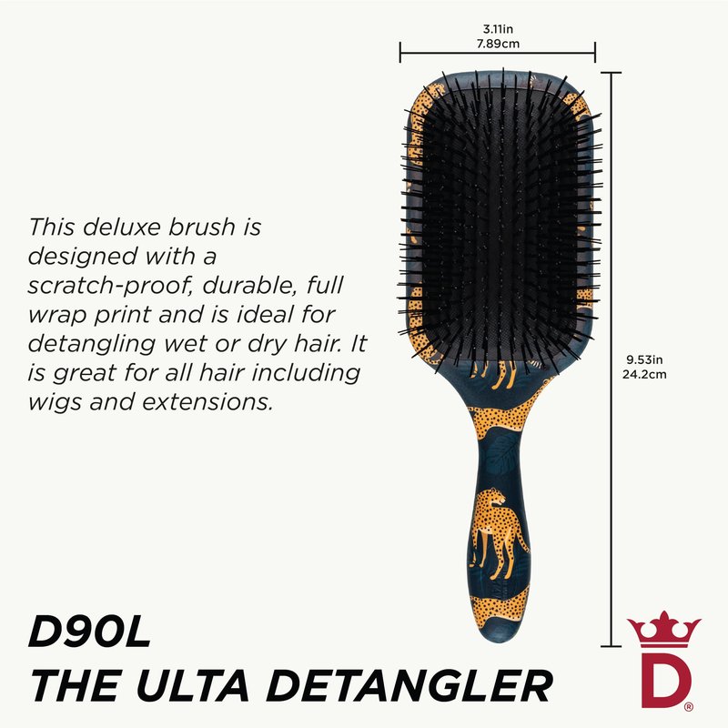 Denman Ultimate Detangling Hair Brush - Wet & Dry Detangler Brush for Long Hair, Wigs & Extensions - Ideal Hair Brushes for Women and Men
