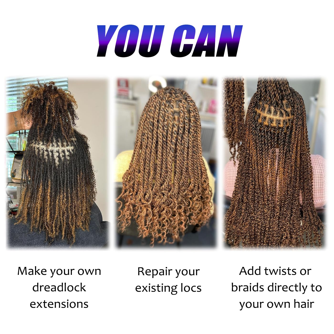 Afro Kinky Curly Human Hair Bulk for Permanent Micro Locs/Twists/Braids, Repair Locs - 1 Pack, 50 Gram (4#, 14inch)