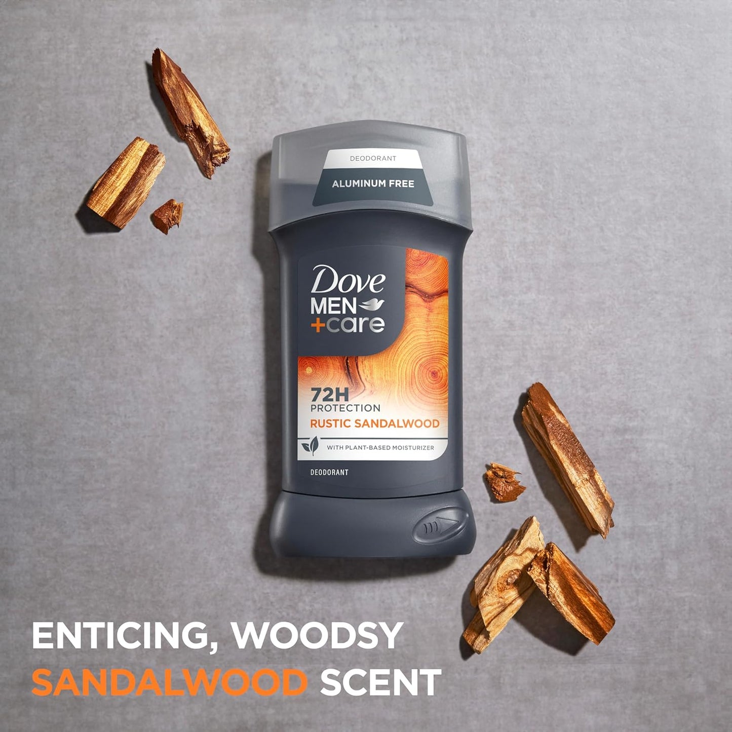 DOVE MEN + CARE Aluminum-Free Rustic Sandalwood Deodorant - 3 Pack | 3 oz Each