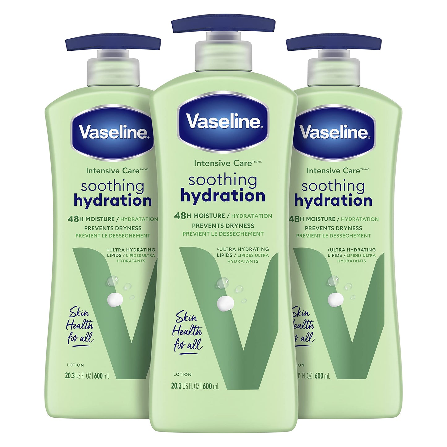 Vaseline Intensive Care Body Lotion for Dry Skin Soothing Hydration Lotion Made & Intensive Care Body Lotion for Dry Skin Cocoa Radiant Lotion Made with Ultra-Hydrating Lipids and Pure Cocoa Butter