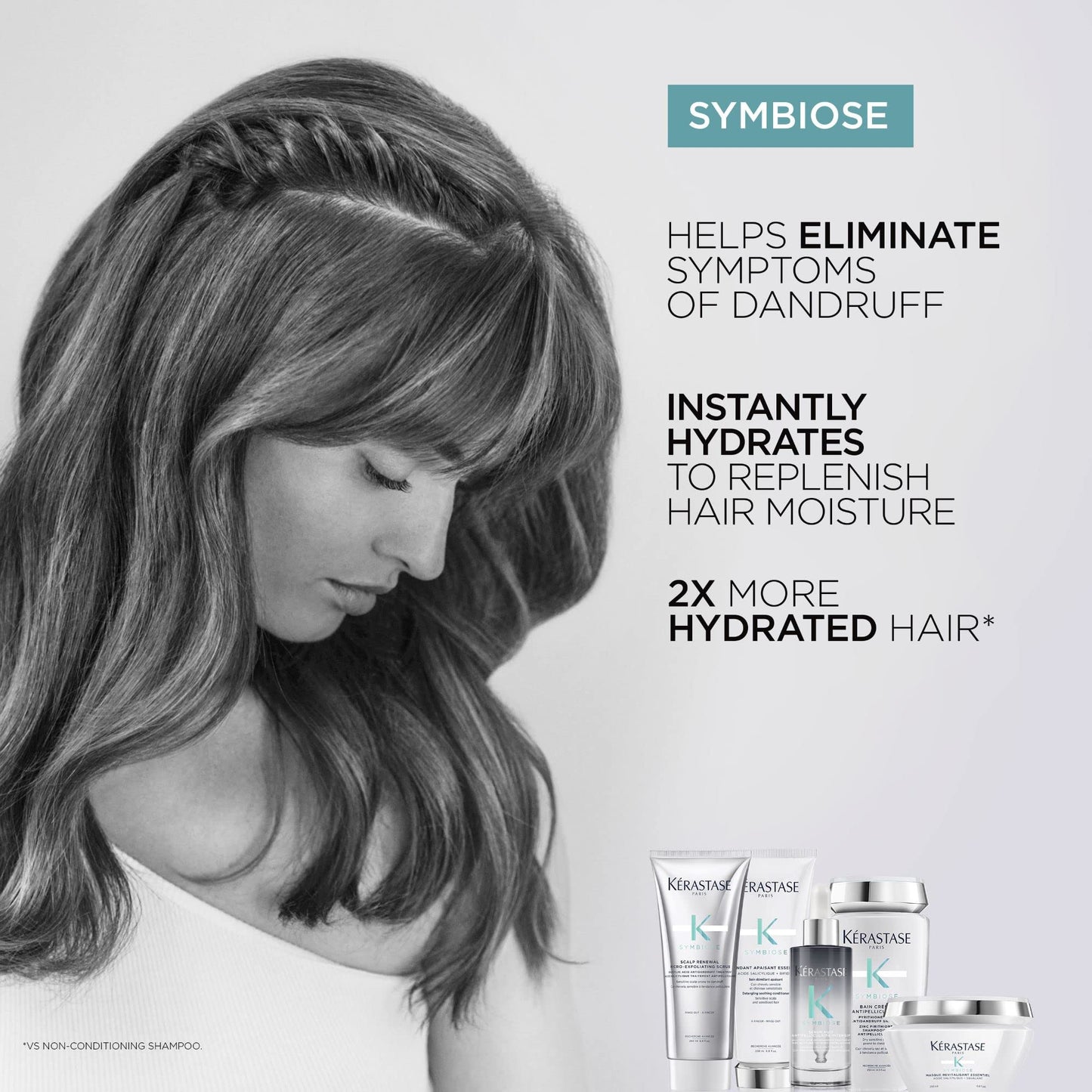 Kerastase Symbiose Anti Dandruff Shampoo Crème | Cleanses and Hydrates Scalp & Hair | For Scalps Prone to Dandruff | Sulfate-Free | Formulated with Zinc Pyrithione | 8.5 Fl Oz