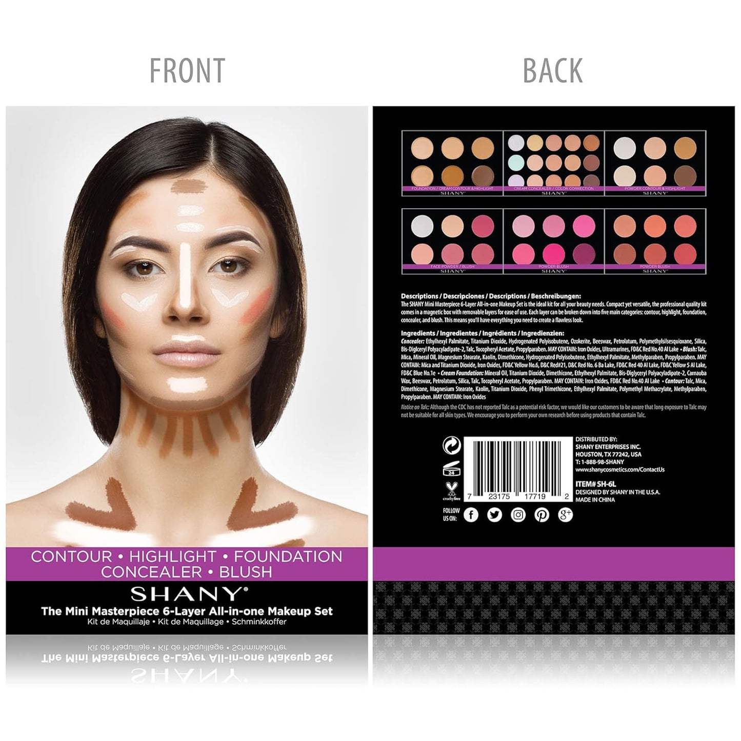 Mini Masterpiece Makeup Set - 6 Layers Foundation, Concealer, Contour & Blush Kits | Versatile Cosmetics Palettes