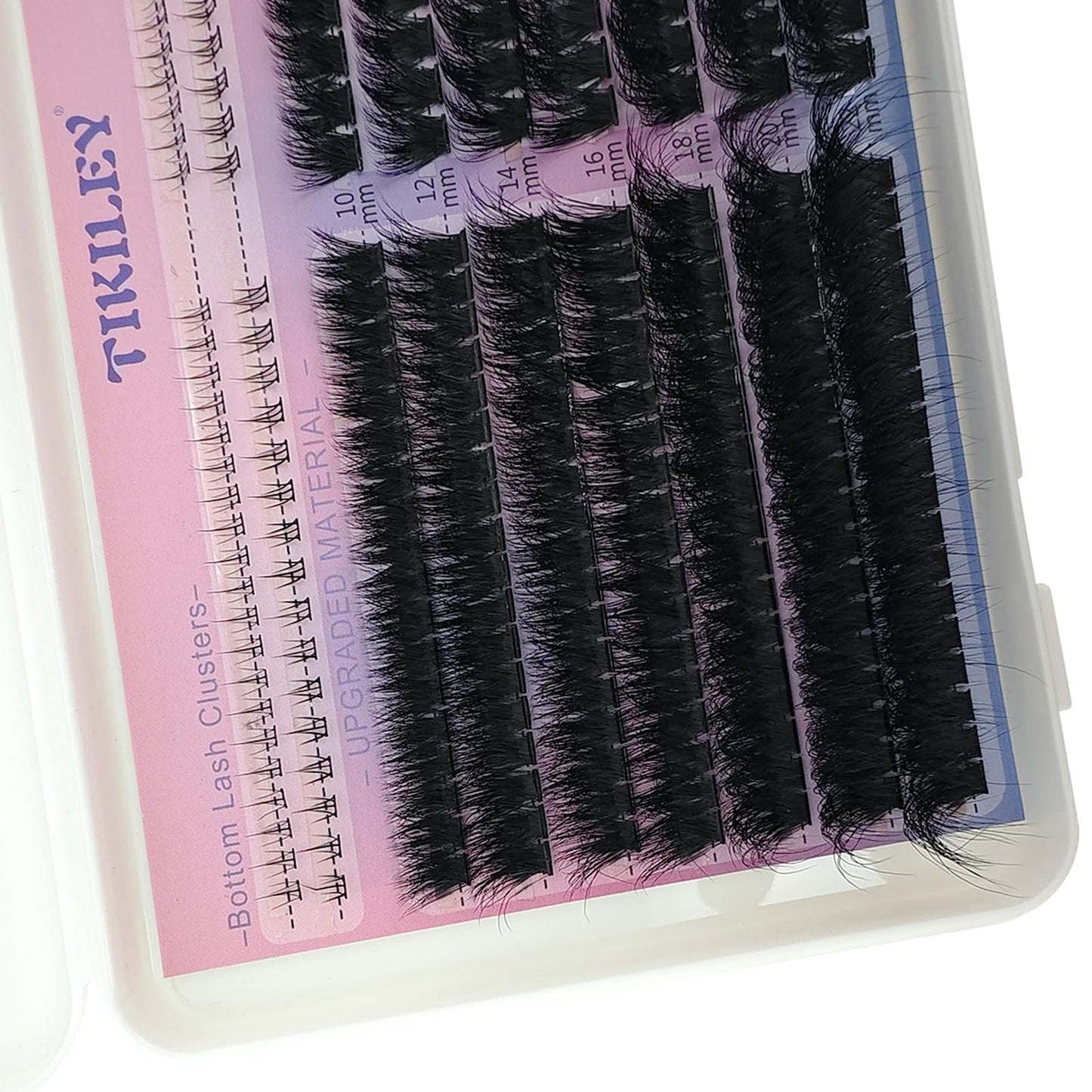 TIKILEY Fluffy Lash Clusters Cat Eye Faux Mink Eyelash Clusters with Bottom Lash Clusters 100D 200D Individual Lashes D Curl Mega Volume Eyelash Extension Clusters 10-22mm