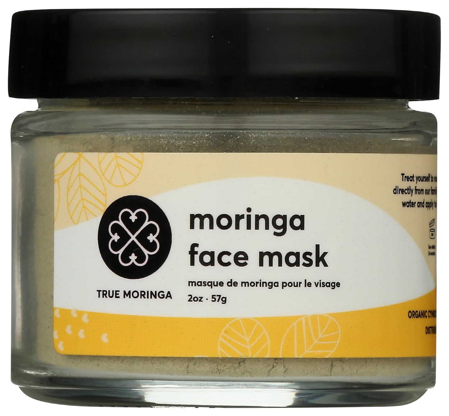 True Moringa Moringa Face Mask - Deep Pore Detoxifying & Clarifying Vegan Skincare | 4 oz