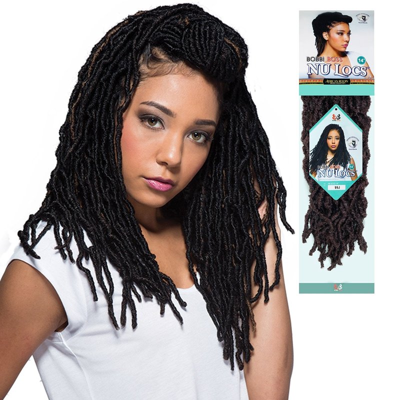 Bobbi Boss Crochet Braids | African Roots Nu Locs 14" Synthetic Hair (4-Pack) - Color 1B