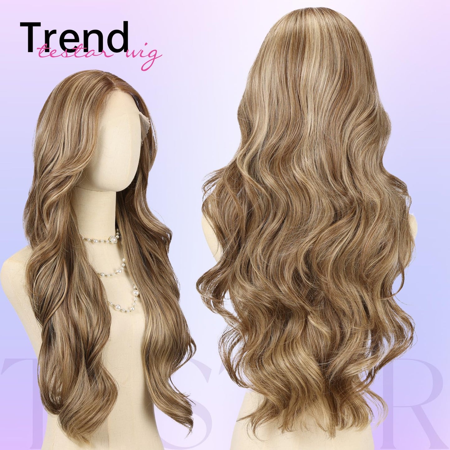 testar Brown Wigs Lace Front Wig Ready to Wear 13x6 HD Glueless Wave Lace Wig for White Women Heat Resistant Synthetic Fiber Wig Long Wavy Wig Natural Black (28 Inch)