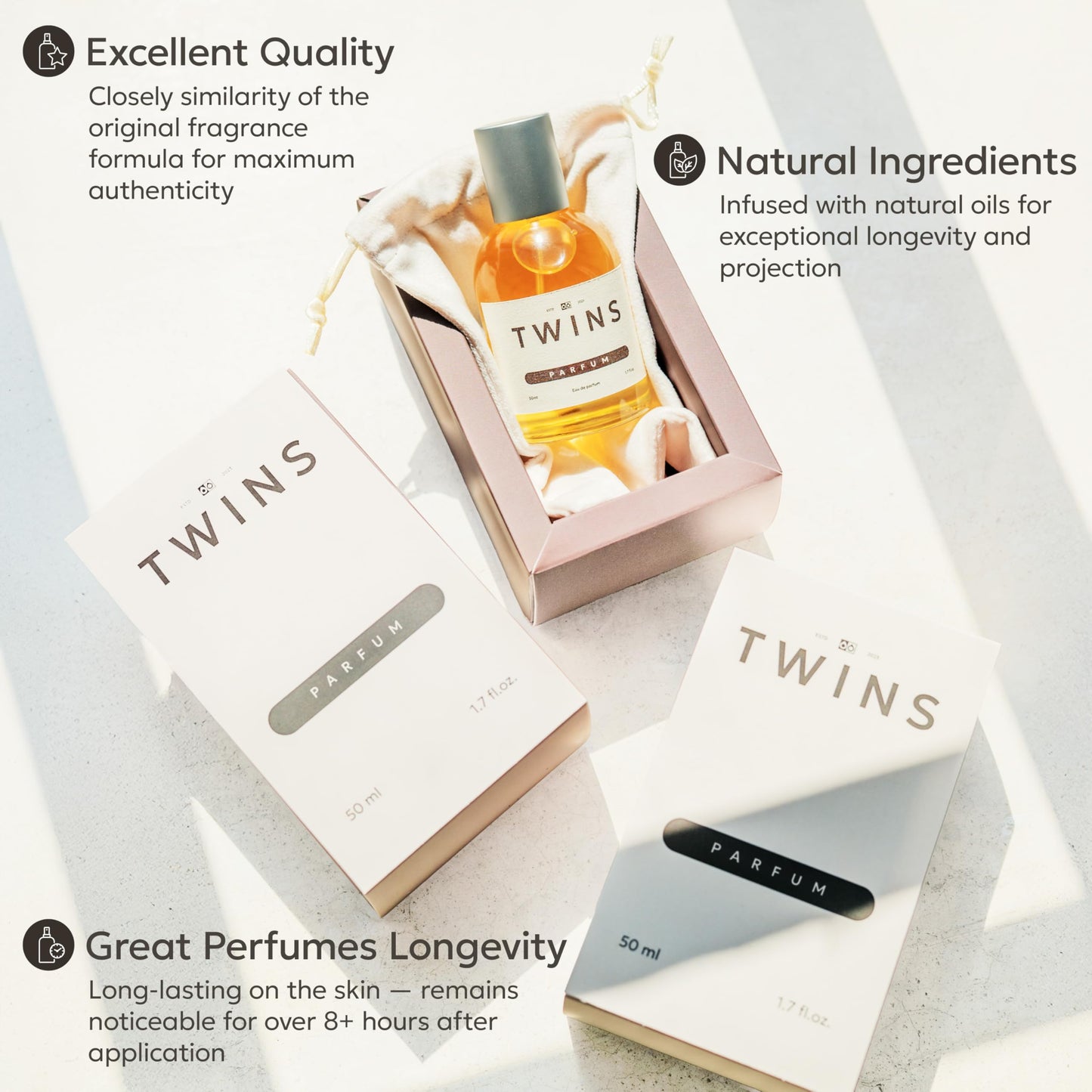 TWINS - Impression by Bac. Roug. 540 - Luxury Perfume For Women - Clean Ingredients, Paraben Free, Cruelty Free, Vegan Spray - Eau De Parfum Spray - Sensuelle Rouge - Fragrance 1.7 fl. Oz. (50ml)
