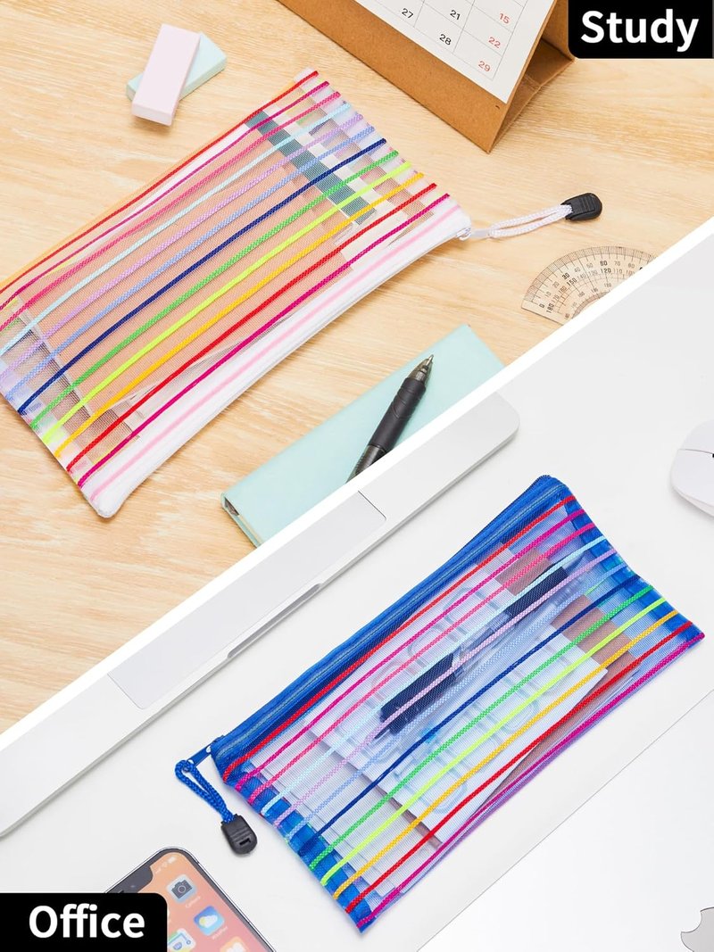 JARLINK 40-Pack Zipper Mesh Pouches | Colorful Storage for School, Office & Travel Accessories