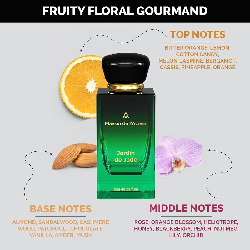 Jardin de Jade Eau de Parfum - Lush Fruity Floral Fragrance | Unisex | 100ml / 3.4 fl. oz.