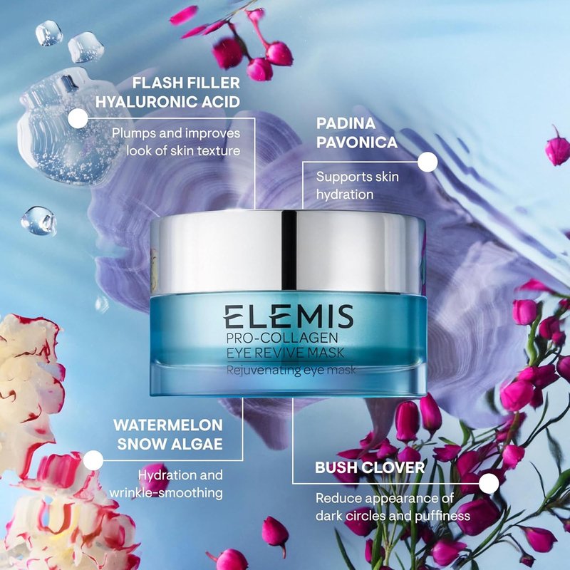 ELEMIS Pro-Collagen Eye Revive Mask 15ml, Hydrating Eye Mask for Brightening, Plumping & Reducing Wrinkles, Overnight Mask for Plump and Hydrated Skin