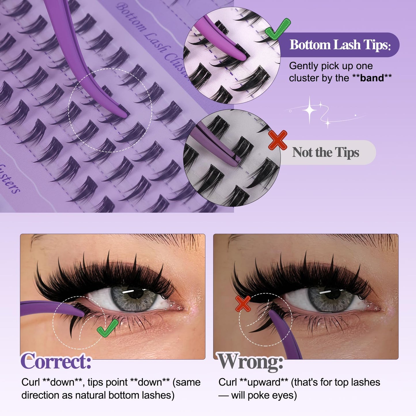 B&Q Volume Lash Clusters Kit 280PCS Lash Extension Kit Thick 3D Wispy DIY Eyelash Extension Set with Individual Lashes, Lash Bond and Remover,Tweezers(150D)