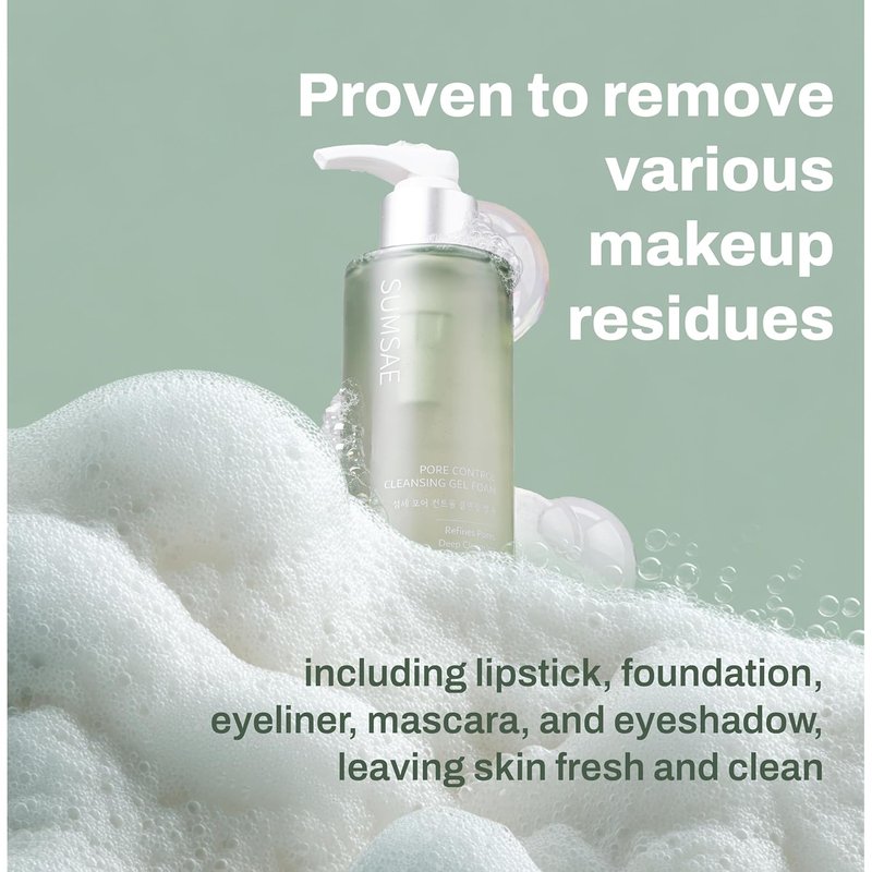 Pore Control Gel to Foam Cleanser - Deep Pore Cleansing Face Wash with Green Tea & Niacinamide | 155ml/5.24 fl oz