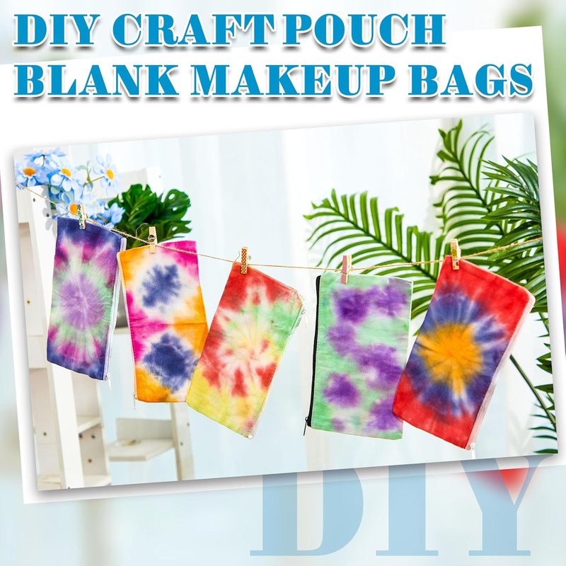30 Pcs White Cotton Makeup Bags - Perfect for Tie Dye Projects | Multi-Purpose Cosmetic Bags (8.3 x 5.3 Inch)