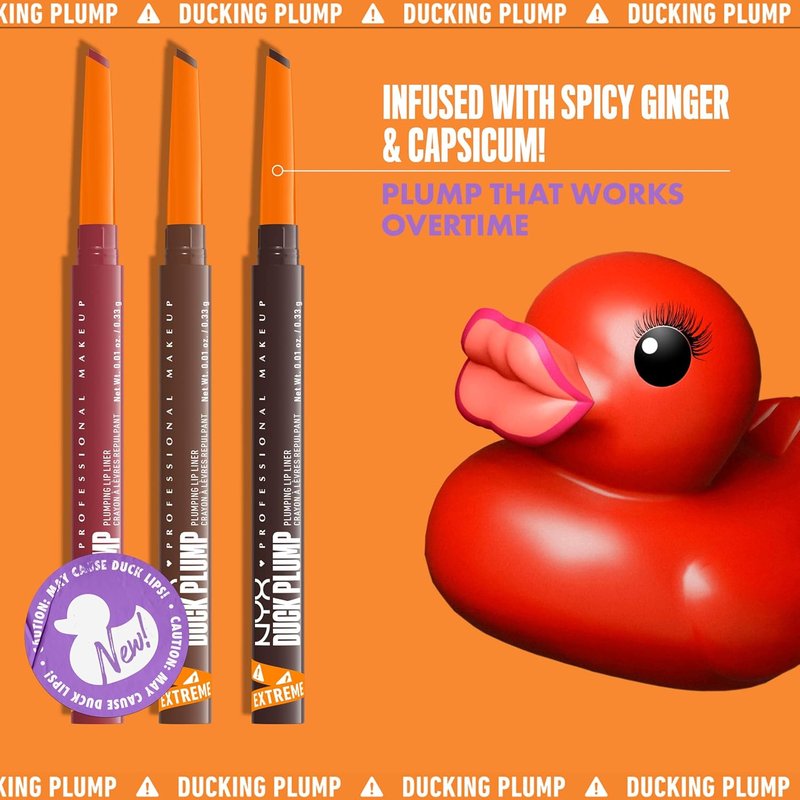 NYX Professional Makeup Duck Plump Lip Liner - Matte Pencil for Long-Lasting 10HR Wear | Deep Nude Shade