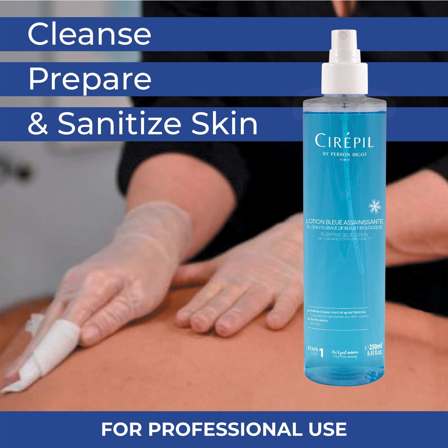Cirepil Professional Pre & Post Waxing Duo Bundle - Blue Lotion Cleanser (8.45 oz) and Pre & Post Depilatory Moisturizing Oil (8.45 oz) - Complete Skin Preparation & After-Care Treatment
