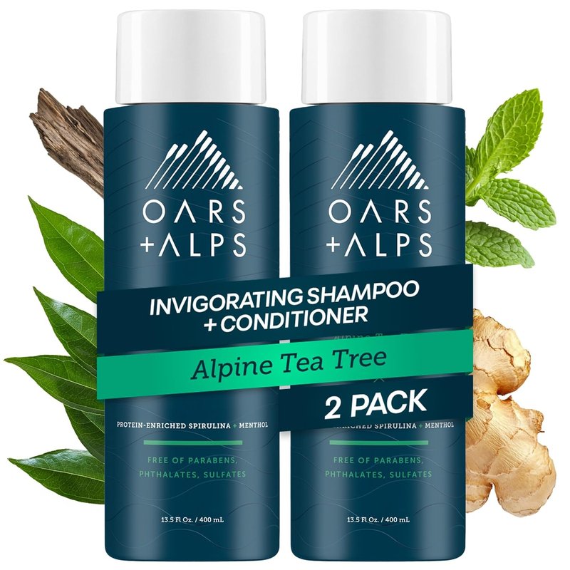 Men's Sulfate-Free Hair Shampoo with Witch Hazel & Tea Tree Oil - Nourishing & Moisturizing, 13.5oz
