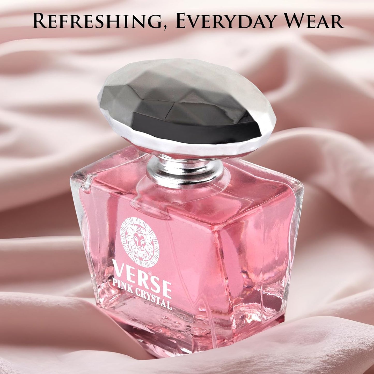 Verse Pink Crystal Eau De Parfum for Women | Floral & Fruity Scent with Pomegranate & Yuzu - 100ml Elegant Bottle