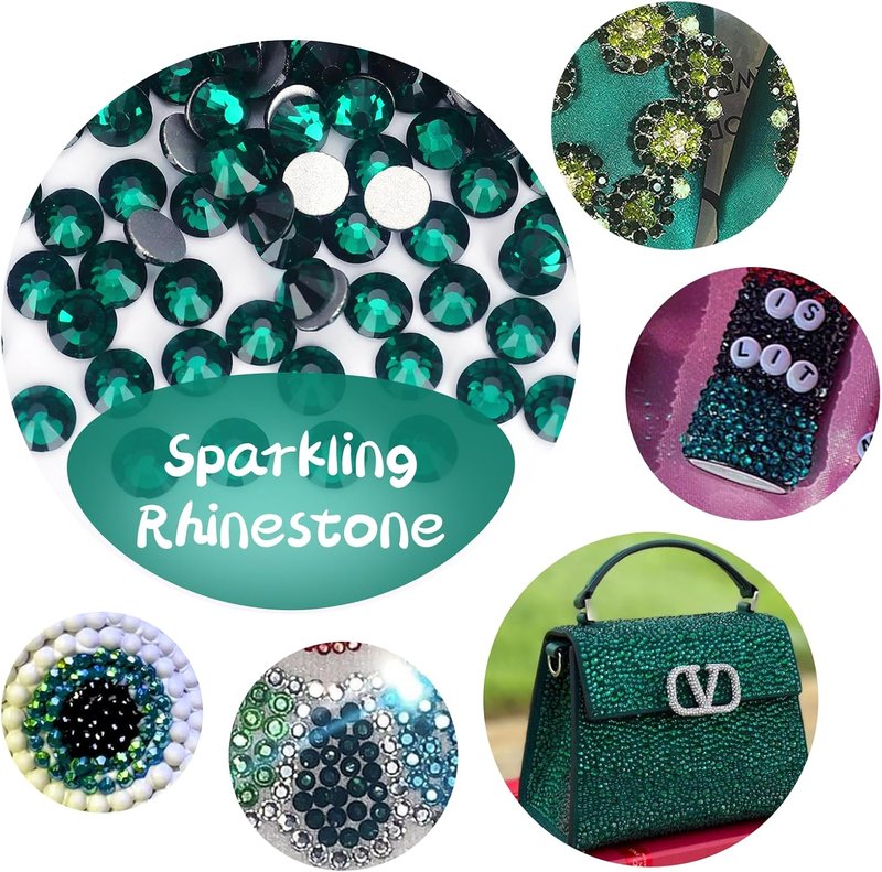 Emerald Rhinestones Bulk - 10,000 PCS Flat Back Crystal Glass Round Gems | SS20, 4.6-4.8mm