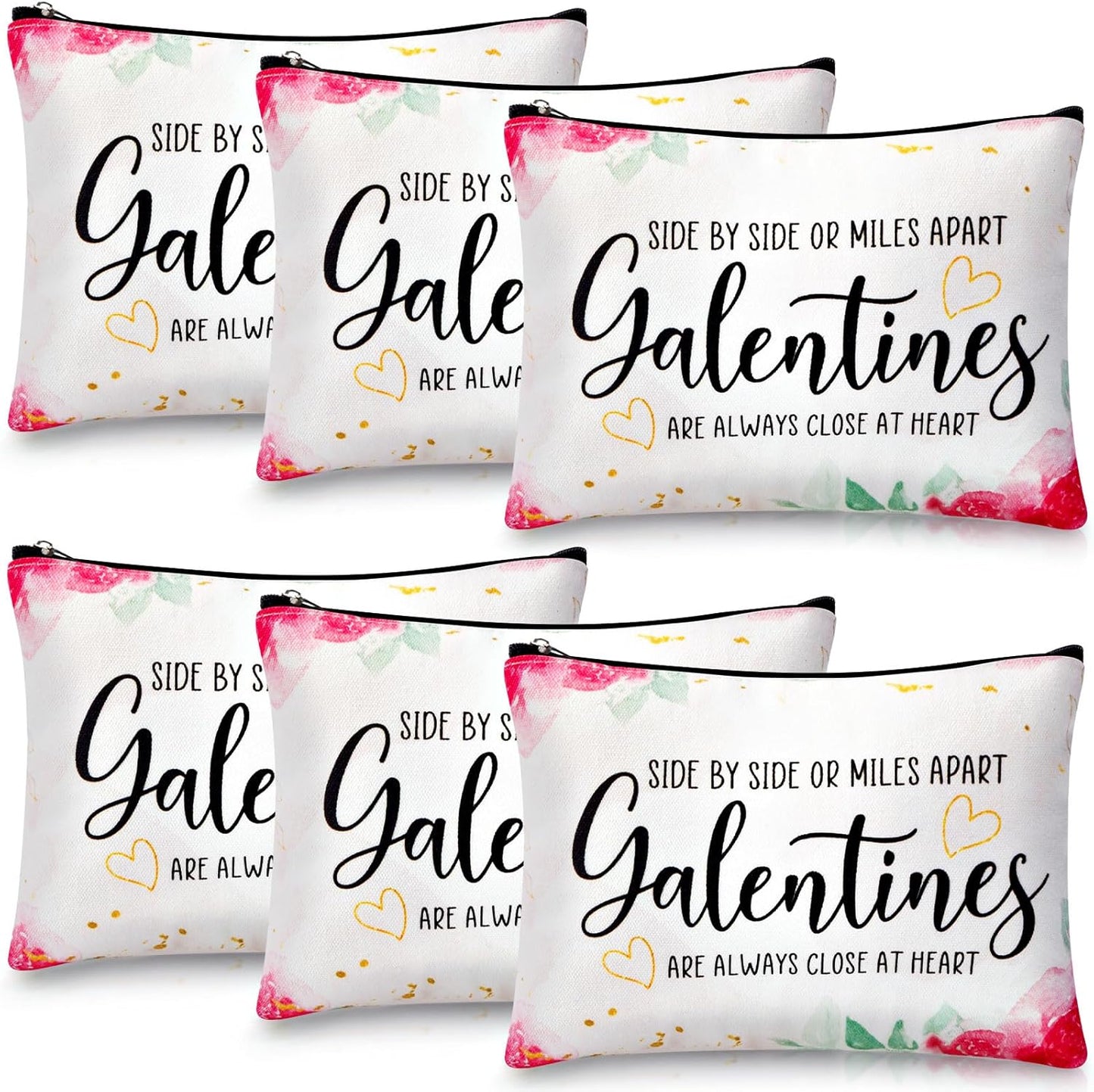 **Reginary Galentine's Day Makeup Bag Set - 6 Pcs Gift for Friends | Perfect for Women, Sisters, and Appreciation**