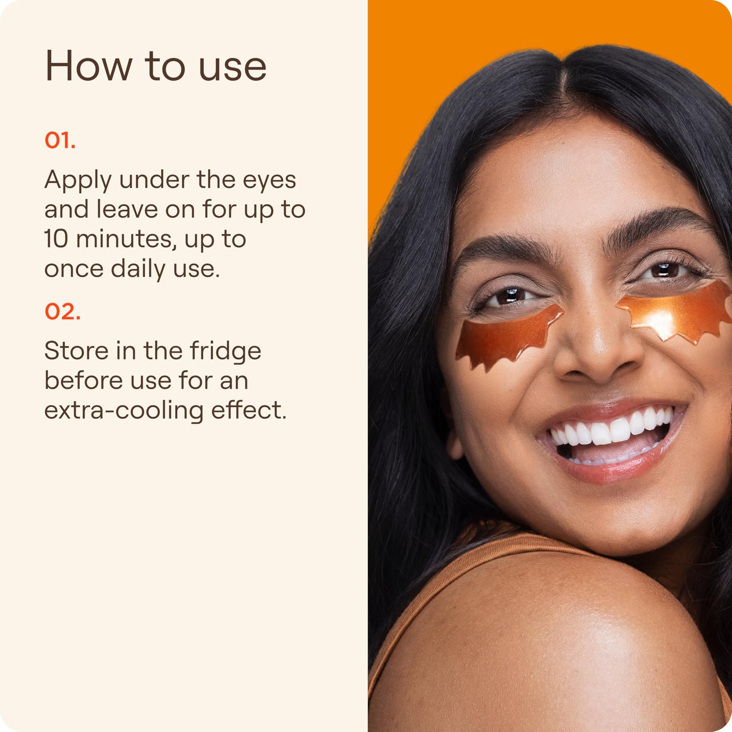 Live Tinted Rays Copper Peptide Eye Masks - Cooling, Brightening, and Nourishing Under Eye Patches, Reduces Fine Lines, Depuffs, & Hydrates with Copper Peptides, Banana Extract, and Bakuchiol - 1 Pair