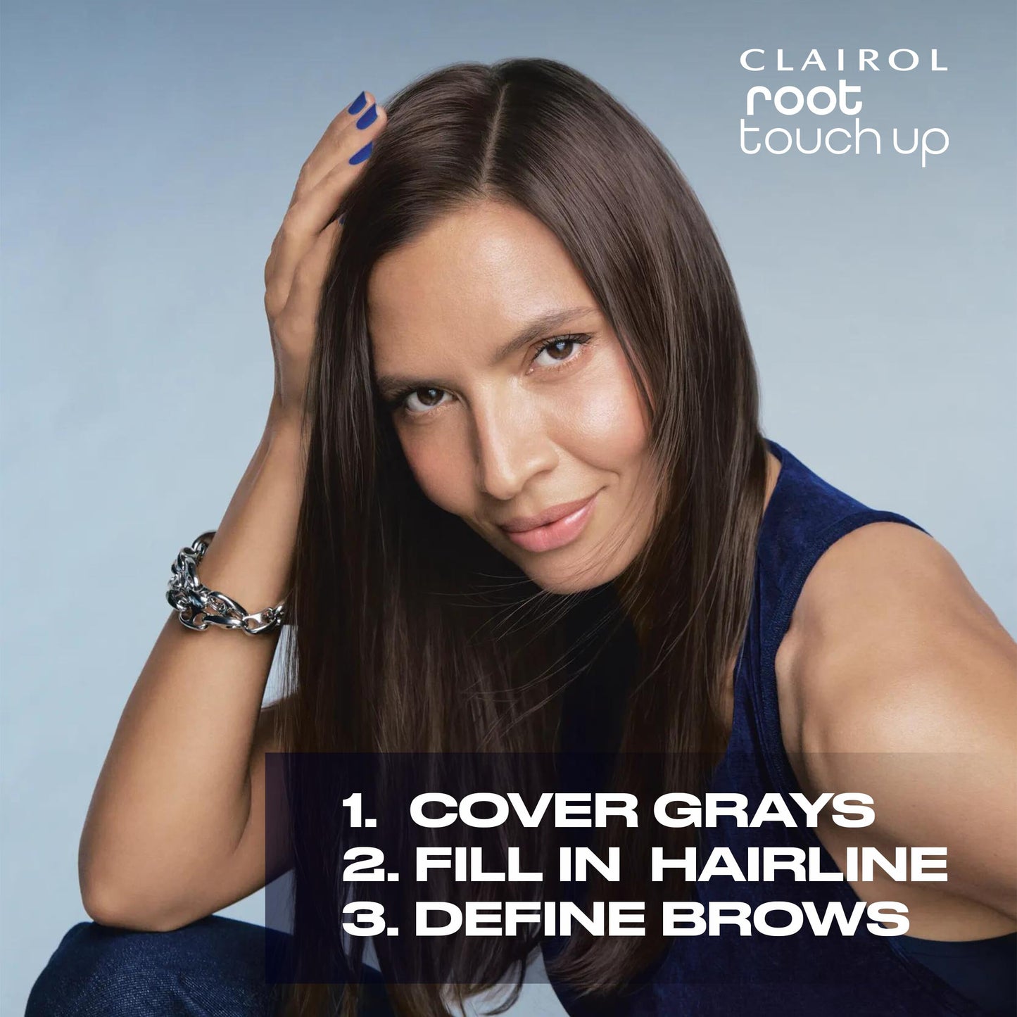 Clairol Root Touch-Up Temporary Concealing Powder, Dark Brown Hair Color | Ammonia Free | Instantly Cover Roots + Define Eyebrows | On-the-Go Compact with Mirror and Application Brush | Pack of 3
