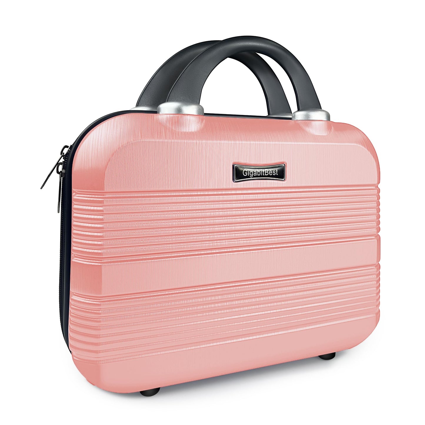 14 Inch Hard Shell Makeup Case, Mini Suitcase Vanity Case, Multi-Purpose Waterproof Hard Shell Cosmetic Case, Travel Cases for Toiletries Portable Makeup Organizer Hand Luggage for Women (Pink)