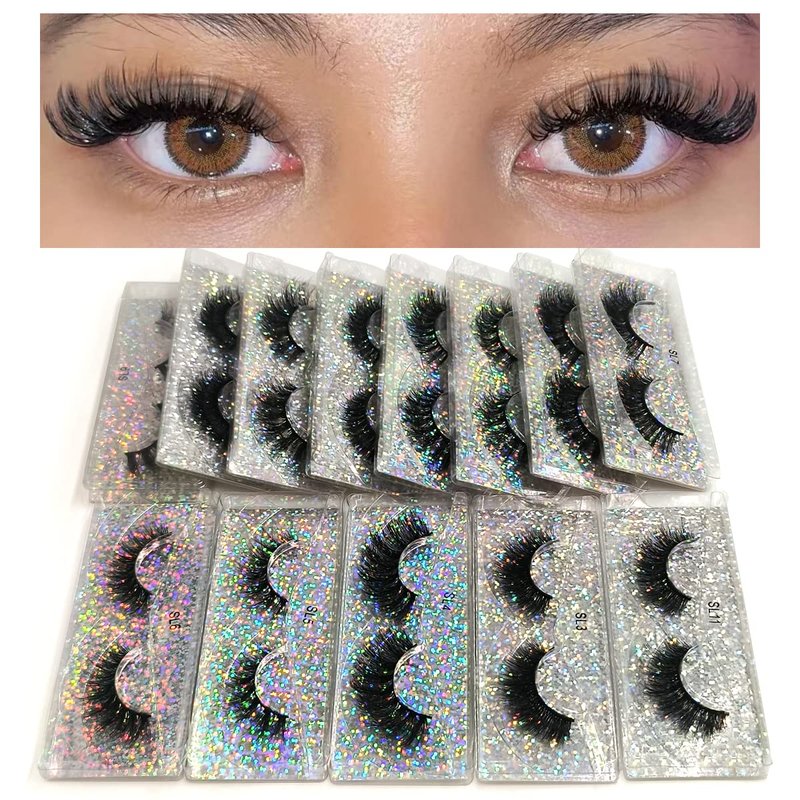 3D Faux Mink Lashes - Natural Fake Eyelashes | 16mm | 50 Pairs Bulk Pack