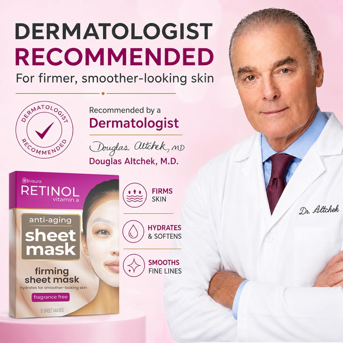 LIVAURA Retinol Anti-Aging Sheet Mask – Hydrating Collagen Face Masks, Sheet Masks for Skin Care, Moisturizing Facial Mask Pack for Women, Sensitive & Dry Skin, Hydrating Face Mask