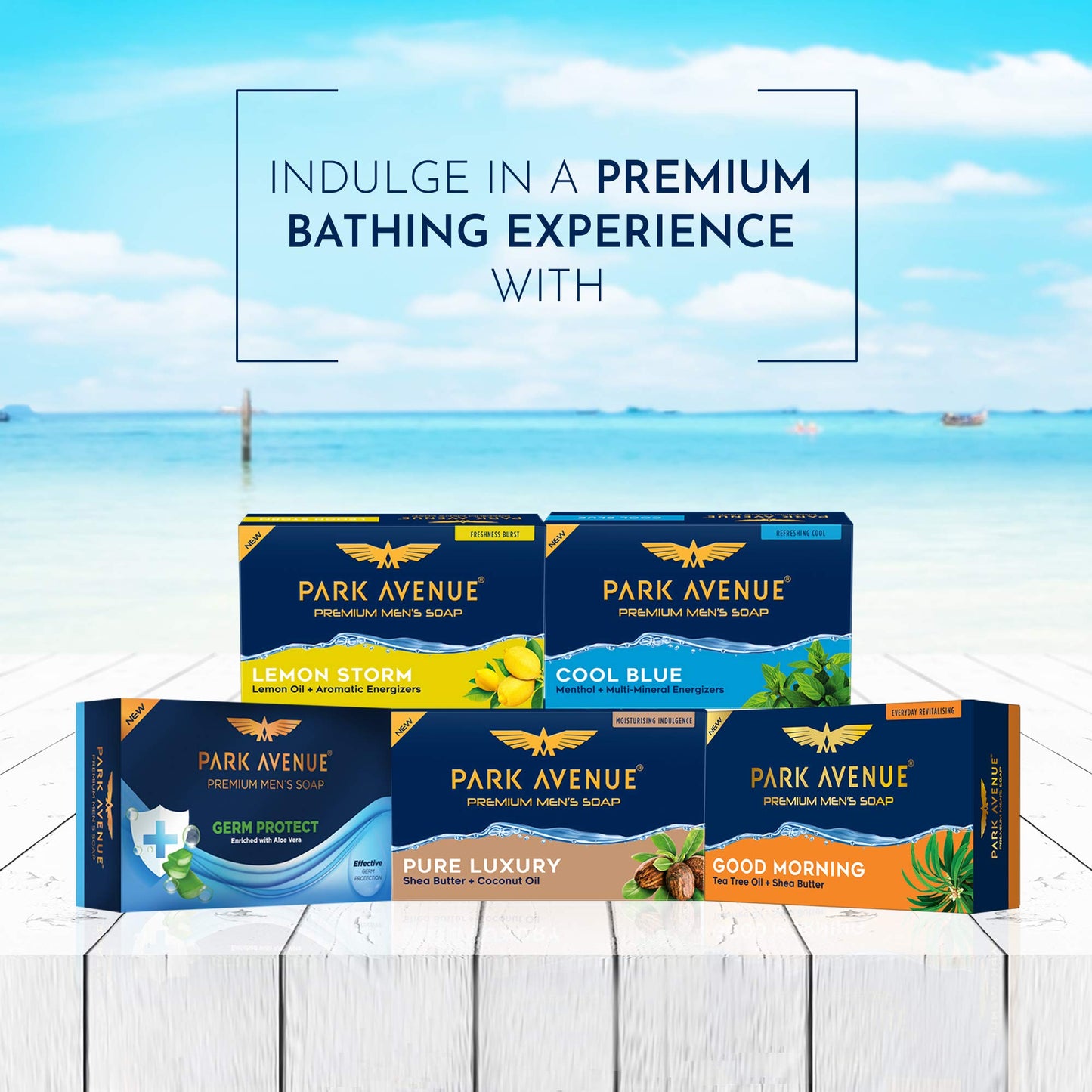 Park Avenue Soap Cool Blue, Fragrant Soap, 125 grams, 4.4 oz - pack of 4 (total 4 soaps)