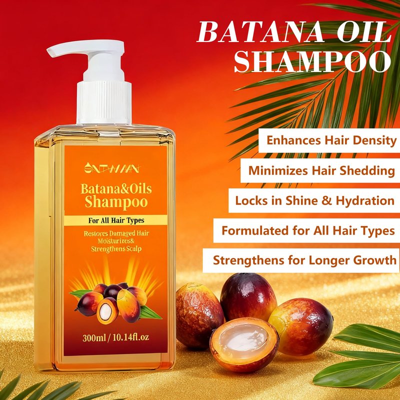 Batana Oil Shampoo for Hair Growth with Rosemary & Biotin - Natural Thickening & Strengthening Formula for Women & Men - Sulfate Free Moisture Repair for Dry, Damaged, Curly & Black Hair (10.14 Fl Oz)
