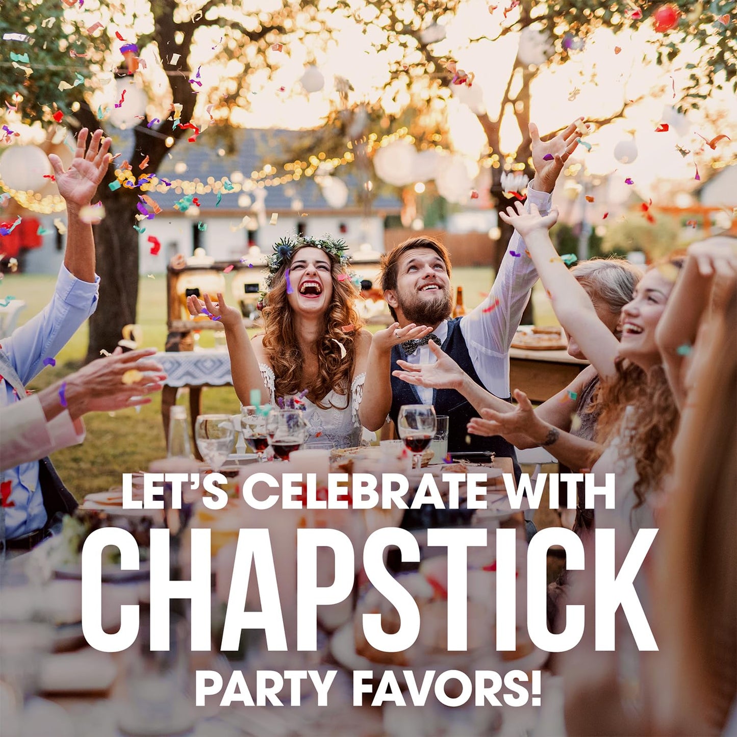 ChapStick Party Favors, Toast to Love Lip Balm Packs (30 Sticks), Sweet Vanilla Kiss, Small Gifts for Bridal Shower & Engagement Parties, 0.15 Oz Ea