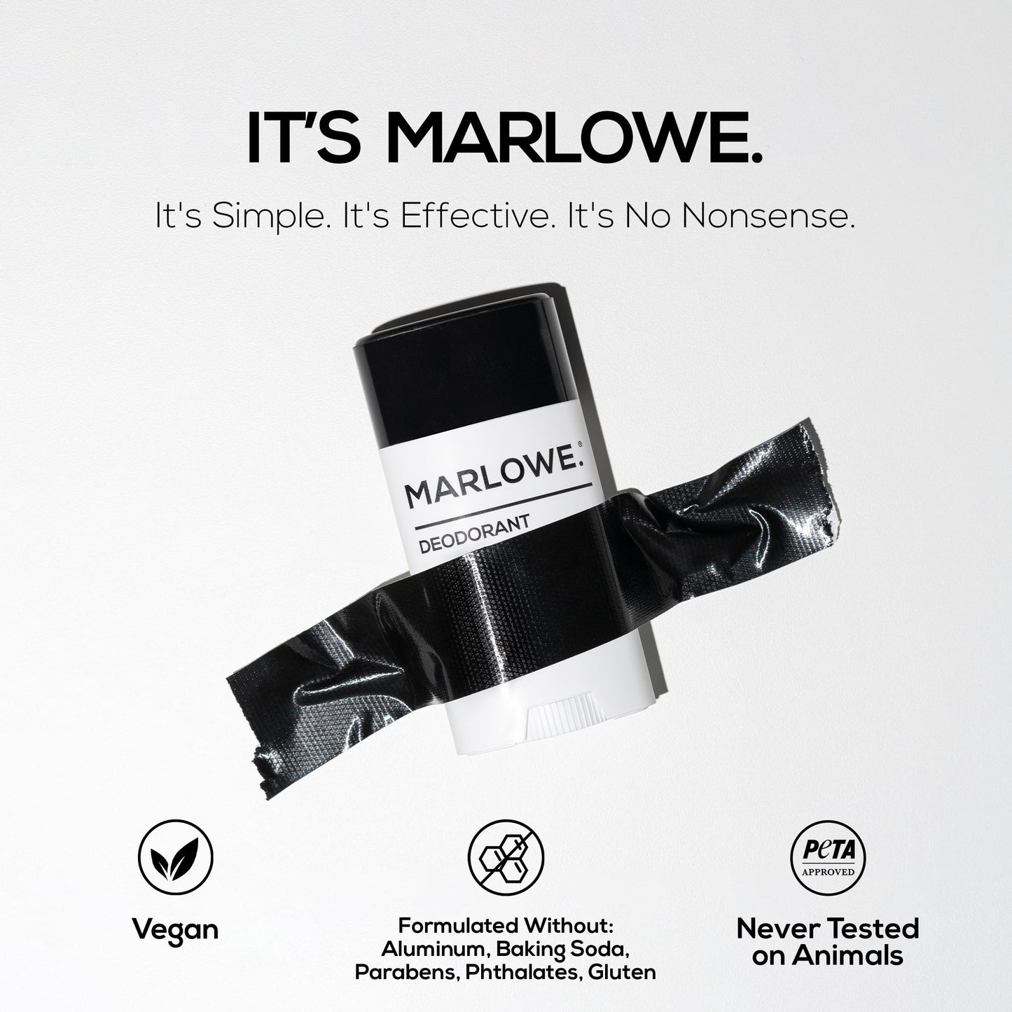 MARLOWE. Aluminum Free Men's Deodorant Stick, Sage +Fir, 2.5 oz, 3 Pack
