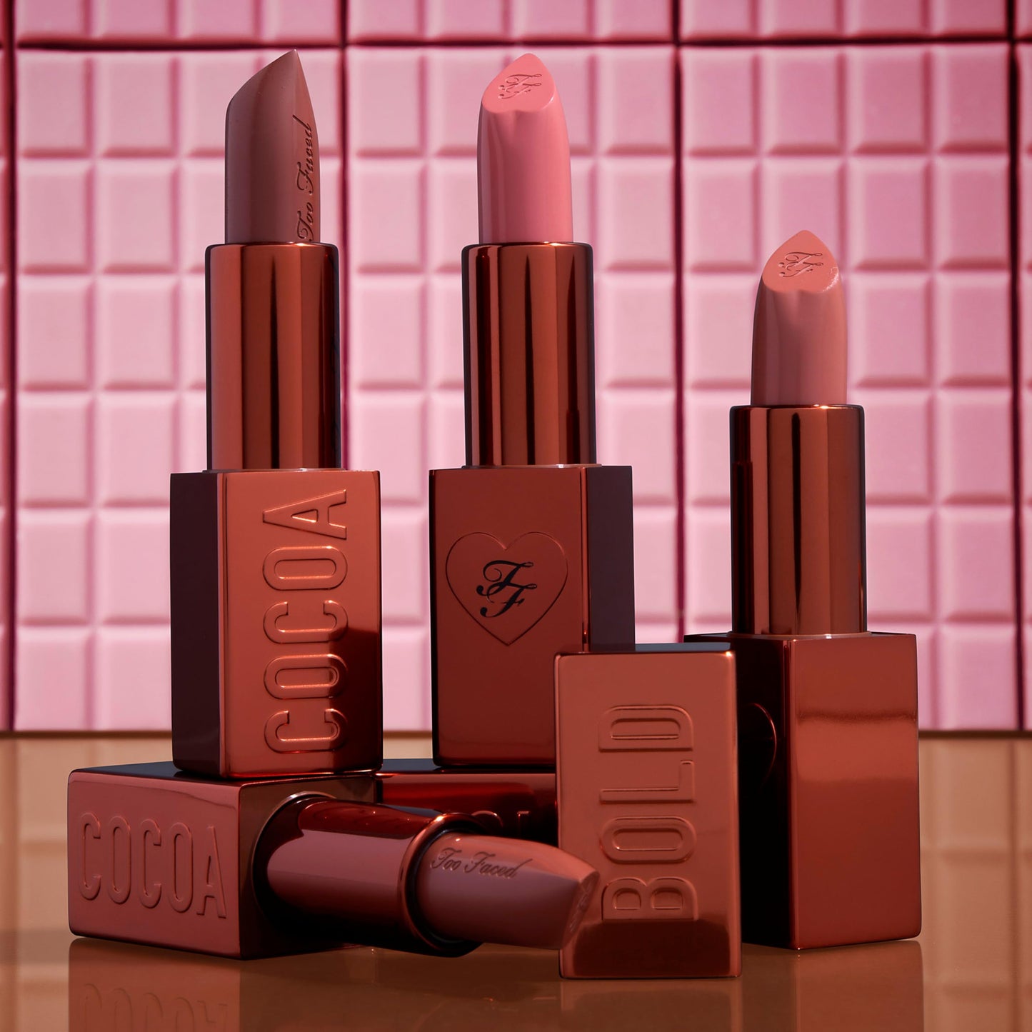 Too Faced Cocoa Bold Lipstick | Creamy, Nude Lipstick Shades with Demi-Matte Finish, 0.11 Ounce