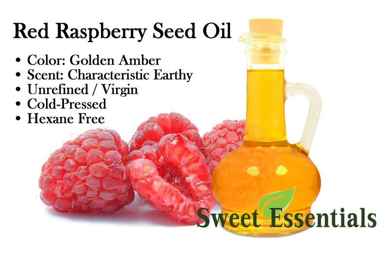 Sweet Essentials 100% Organic Red Raspberry Seed Oil | Imported From Chile | 100% Pure | Cold-Pressed | Natural Moisturizer for Skin, Hair and Face (4oz Glass Bottle With Glass Dropper)