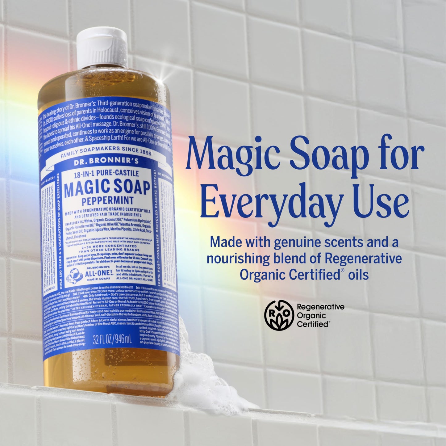 Dr. Bronner's Pure-Castile Liquid Soap - Peppermint 32oz