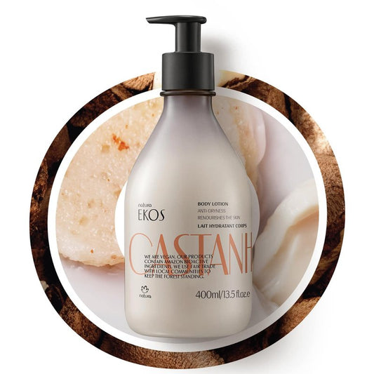 natura - Brazil Nut Hydrating Body Lotion - Castanha Anti-Dryness - Deep Skin Hydration Moisturizer - Vegan Skin Care - Brazilian Beauty Secrets - Self Care & Body Care - 13.5 fl oz (400ml)