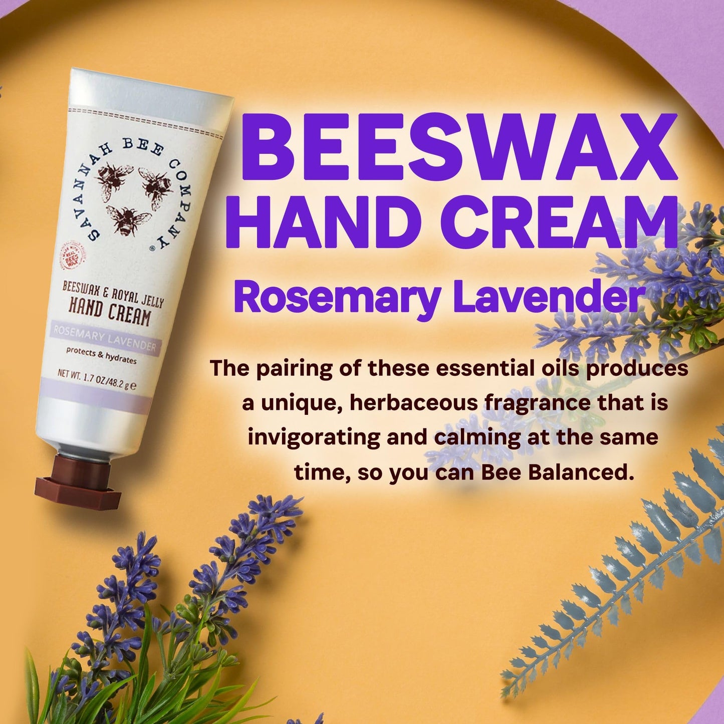 Savannah Bee Company Beeswax Hand Cream - Hand Moisturizer Repair Cream for Dry Cracked Hands - 1.7 oz Travel Size
