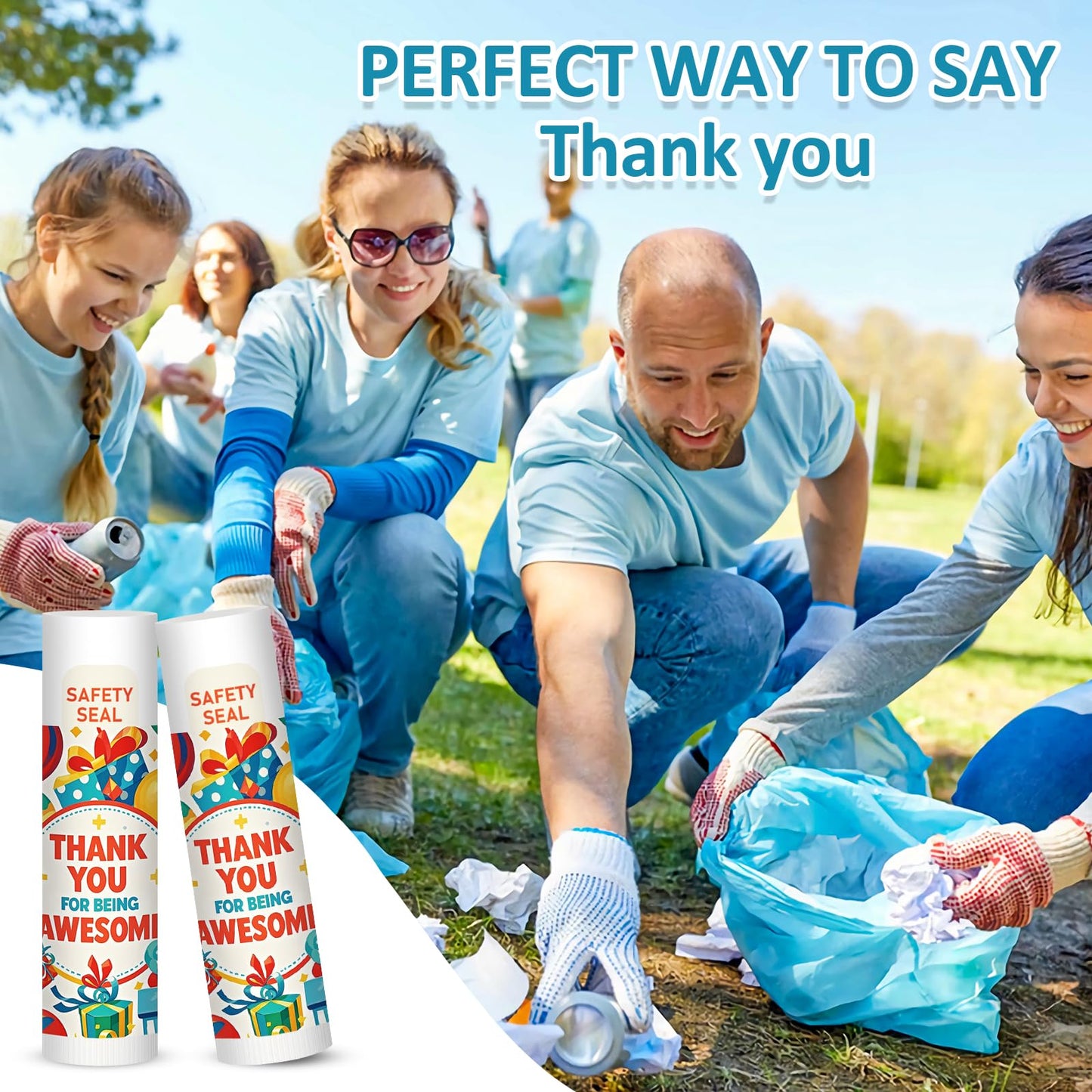 60 Pack Thank You Gifts Lip Balm Bulk Employee Appreciation Gift for Volunteer Team Coworkers Staff Appreciation Gifts Bulk for Women Men