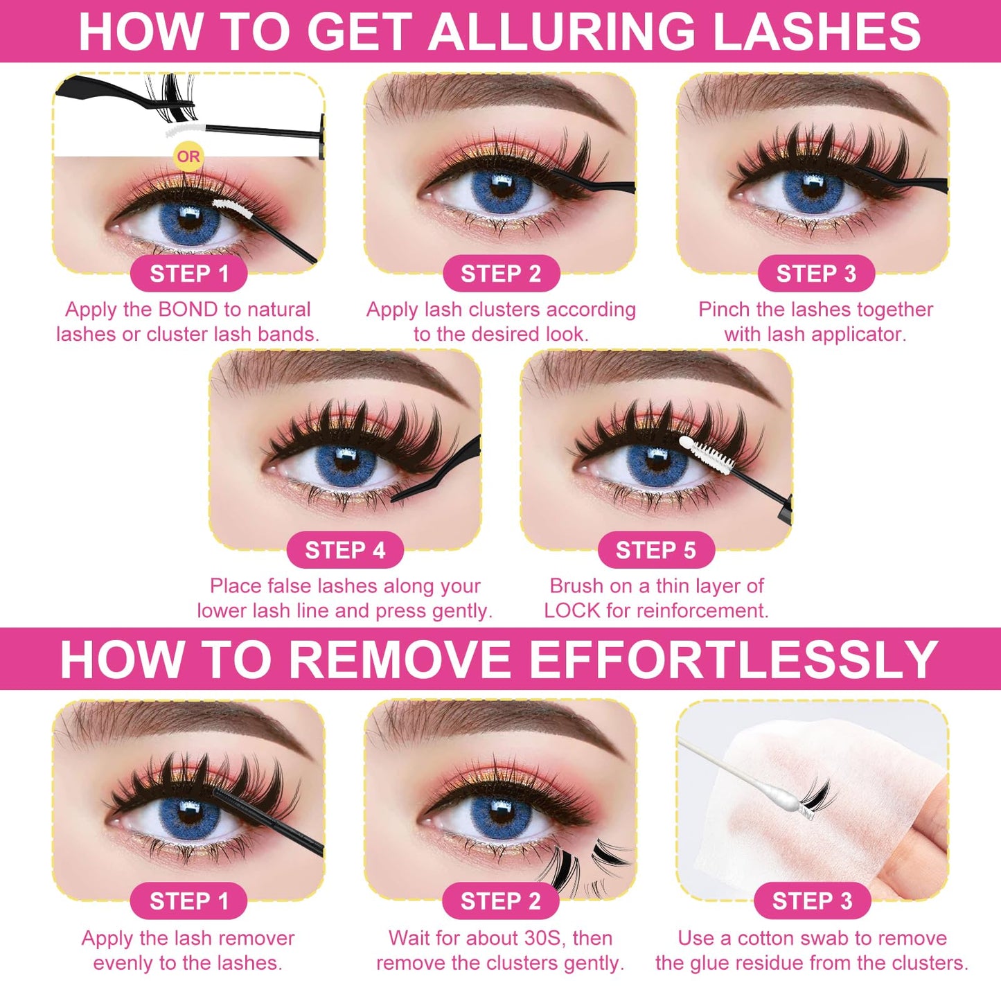 Fowendia Manga Lash Clusters California Sunset Lashes Clusters 8-18mm Fairy Eyelash Clusters DIY Lash Spikes Extension 0.3mm Wispy Individual Cluster Eyelash Extensions