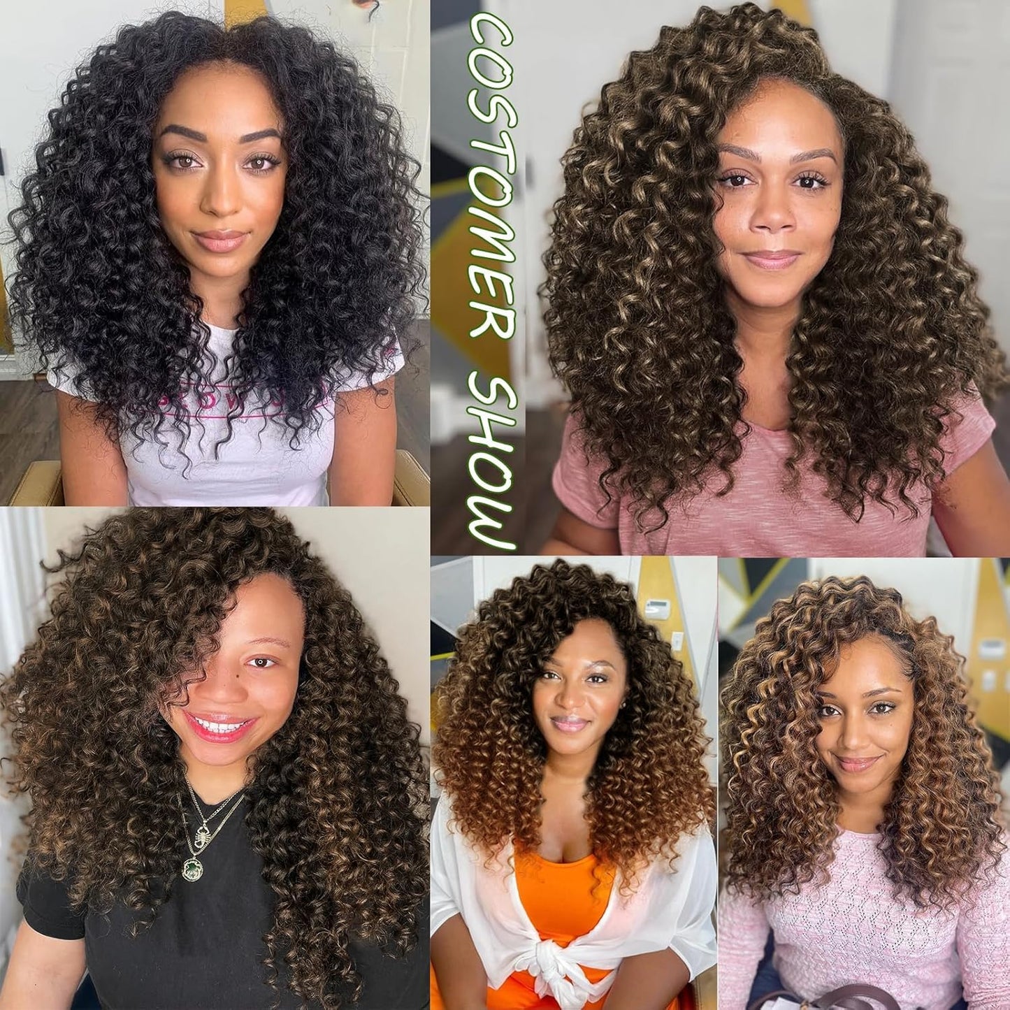 Full Head Crochet Hair for Black Women Human Hair Soft Feeling, Pink Mango Short Gogo Curl Protein Silk 80 Strands, Deep Curly Innovative 4-in-1 Strand Design Hypoallergenic Synthetic Fiber