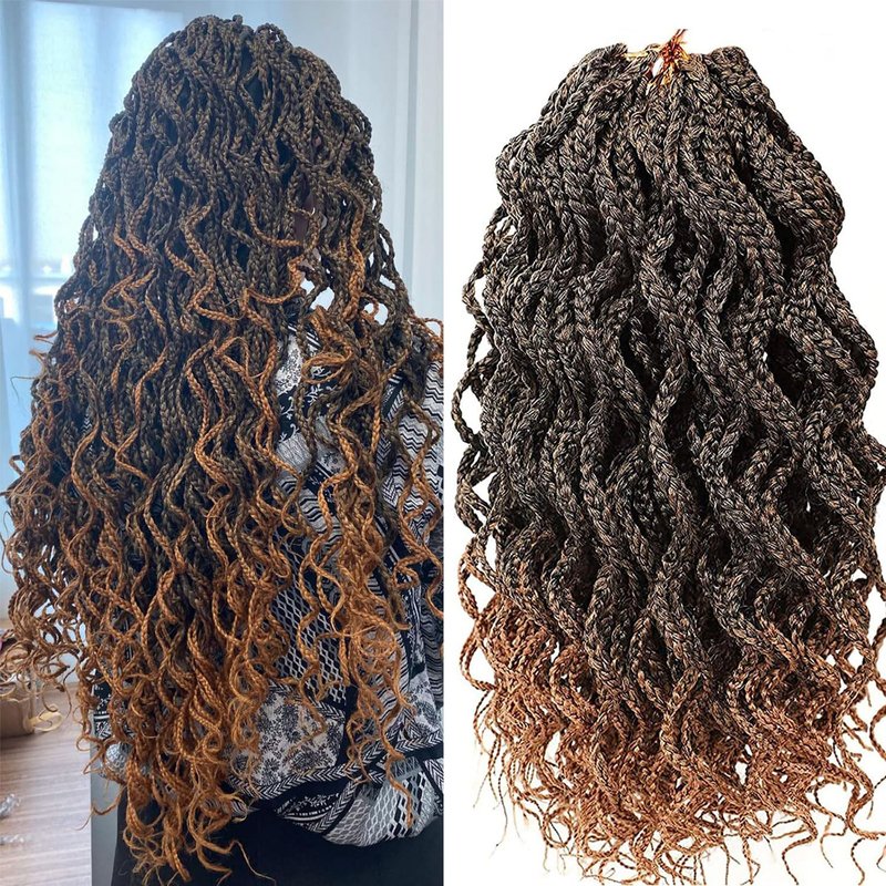 Curly Crochet Hair Extensions - 24 Inch Brown Hair for Black Women | Perfect for Locs & Box Braids
