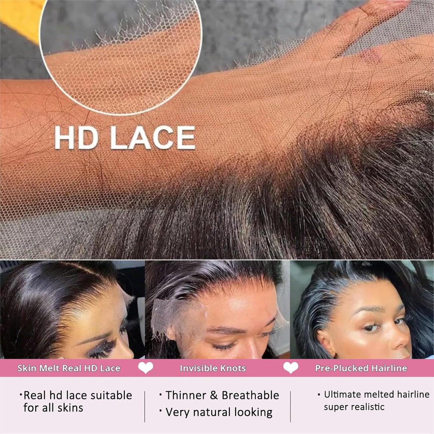13x4 Lace Front Wig - Indian Remy Straight Bob, Pre-Plucked, Natural Color | 10 Inch